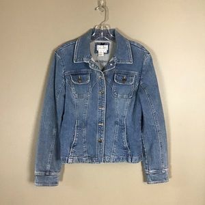 Live a Little, Sz M, feminine lines,  jean jacket
